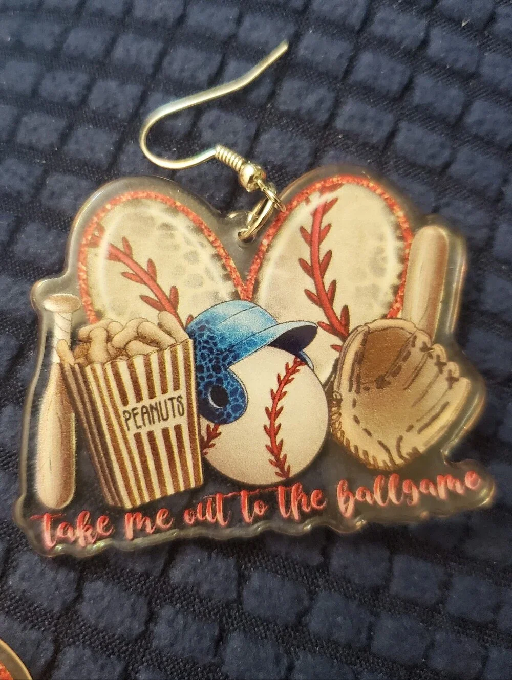 Baseball Heart Earrings